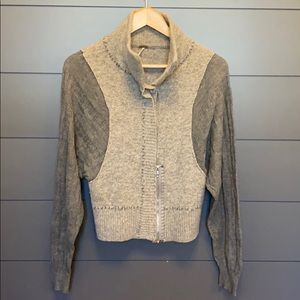 Free People Gray Blend Knit Cardigan Buttons/ZipXS